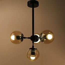 Čtyři světelné sloupky Moderní evropský styl Modo Kovová skleněná závěsná lampa Foyer Dekorativní průmyslová lustrová lampa