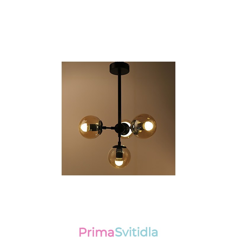 Čtyři světelné sloupky Moderní evropský styl Modo Kovová skleněná závěsná lampa Foyer Dekorativní průmyslová lustrová lampa