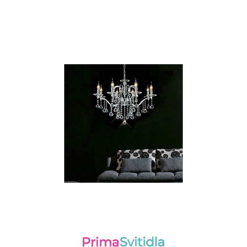 Elegantní křišťálový lustr s 8 světly