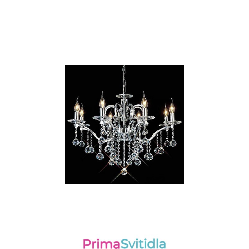 Elegantní křišťálový lustr s 8 světly