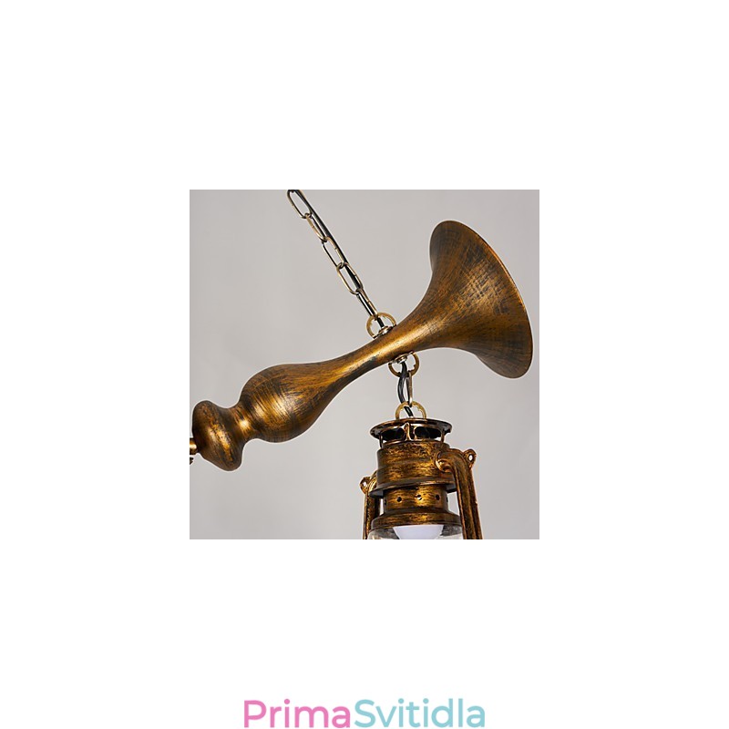 Rustikální Lodge Vintage Retro Country Globe Malba pro designéry v mini stylu Kovový lustr