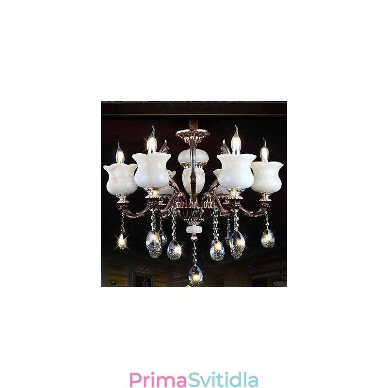 Závěsná lampa z nefritové slitiny zinku 6 Light Lustr