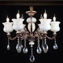 Závěsná lampa z nefritové slitiny zinku 6 Light Lustr