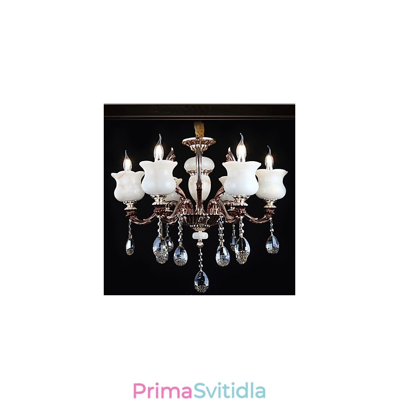 Závěsná lampa z nefritové slitiny zinku 6 Light Lustr