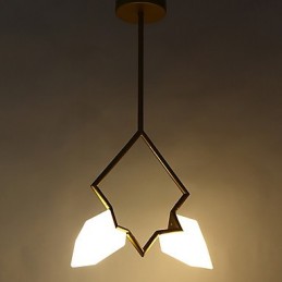 2 Light Post Moderní kov se sklem Broskvová lustrová lampa Závěsná ozdobná lampa do jídelny