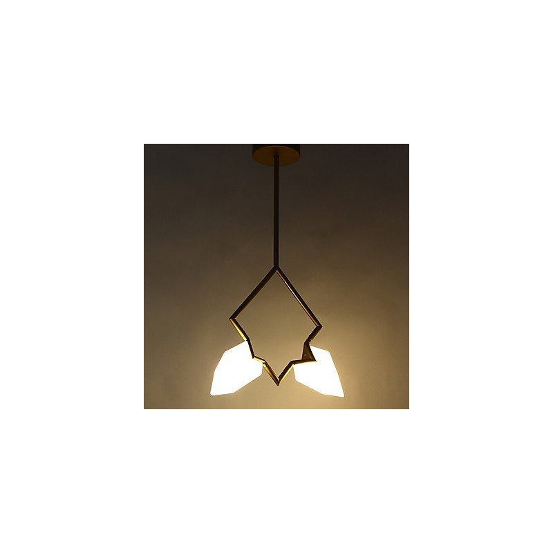 2 Light Post Moderní kov se sklem Broskvová lustrová lampa Závěsná ozdobná lampa do jídelny