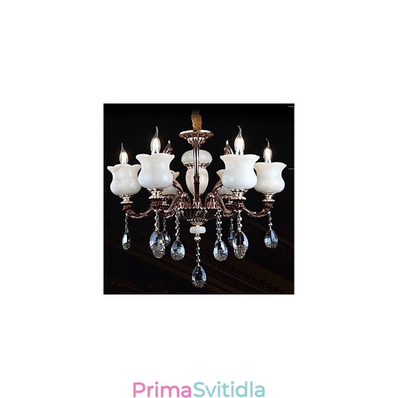Závěsná lampa z nefritové slitiny zinku 6 Light Lustr