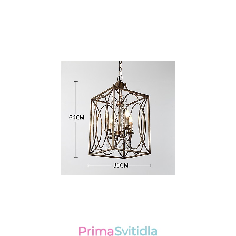 Čtyři lehké vintage kovové americké průmyslové loftové malby barva Evropská lustrová lampa interiérová ozdobná závěsná lampa