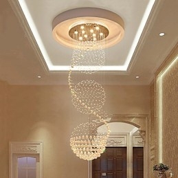 10 Light Délka 2,5 metru Dlouhá kapka kapka deště Slza Moderní křišťálový stropní lustr Vnitřní závěsné svítidlo