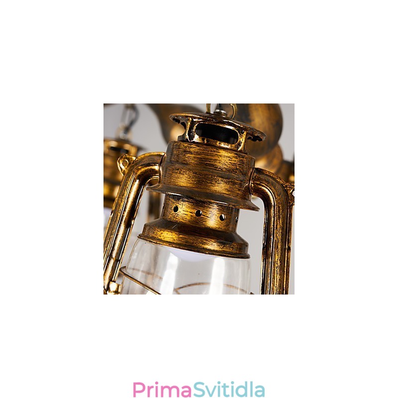 Rustic Lodge Vintage Retro Country Globe Malba pro designéry v mini stylu Kovový lustr