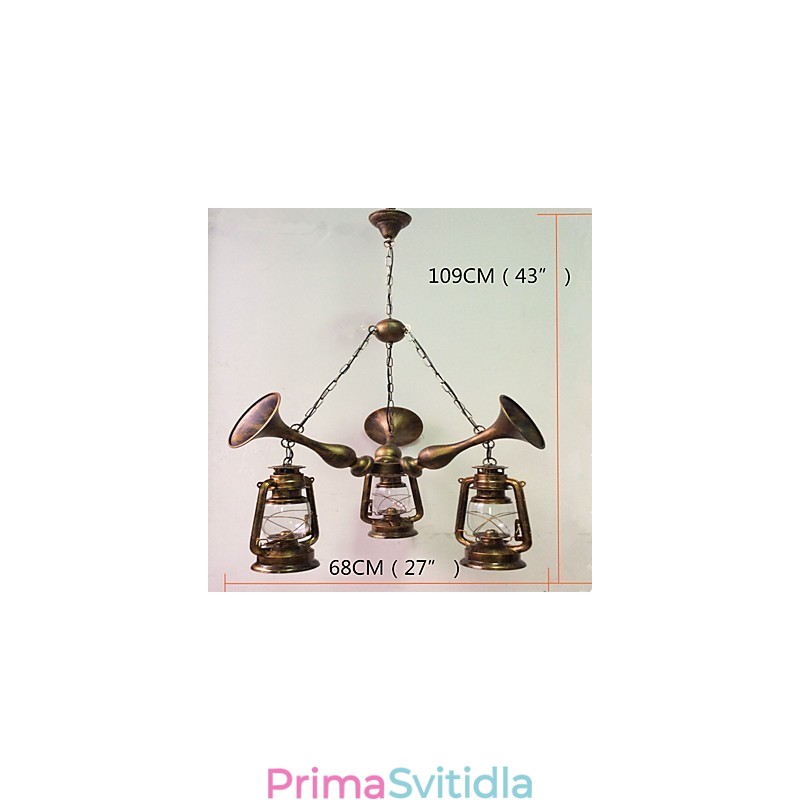 Rustic Lodge Vintage Retro Country Globe Malba pro designéry v mini stylu Kovový lustr