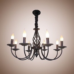 European Simple Iron Lamp Candle Lamp 8 Lustr