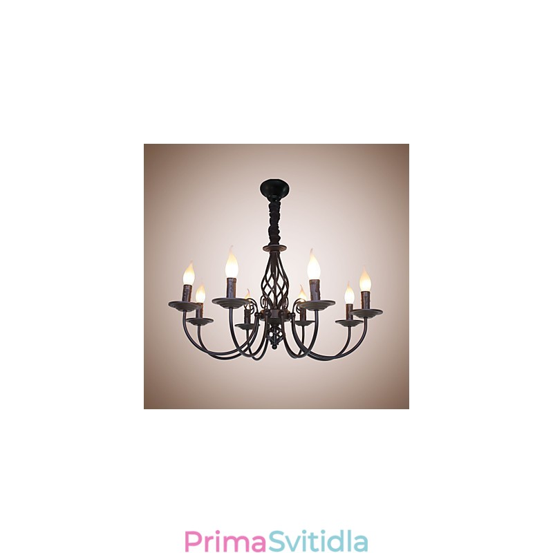 European Simple Iron Lamp Candle Lamp 8 Lustr