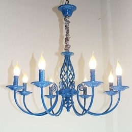 European Simple Iron Lamp Candle Lamp 8 Lustr
