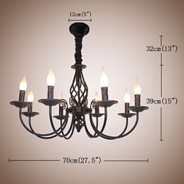 European Simple Iron Lamp Candle Lamp 8 Lustr