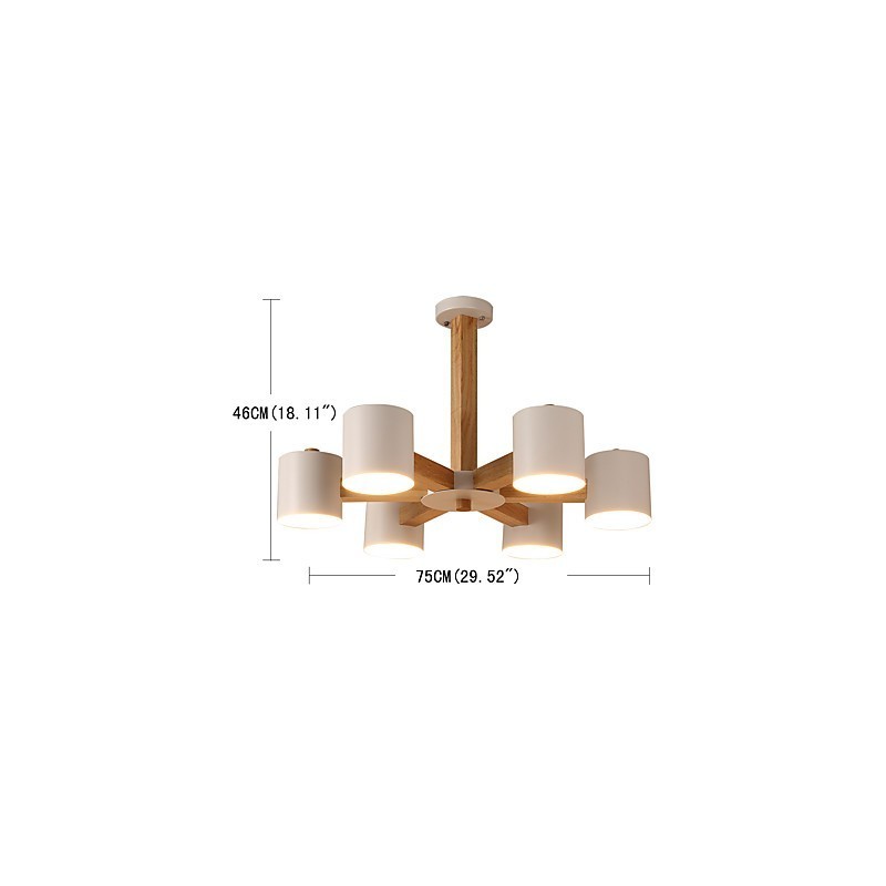 Lustr se 6 světly Moderní Současný Tradiční Klasický Vintage Country Dřevo Funkce pro dřevo