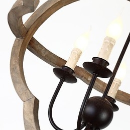 Vintage kovová americká průmyslová malba podkrovní barva Dřevěná lustrová lampa interiérová dekorace závěsná lampa