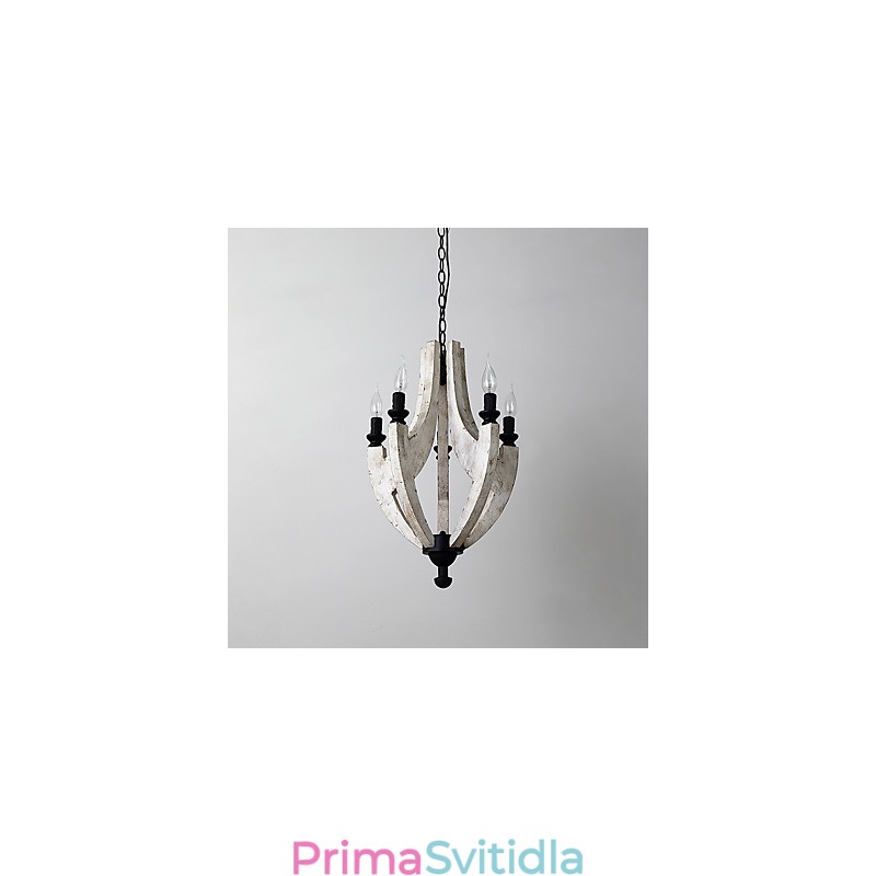 Vintage obraz Mini stylová dřevěná bambusová lustrová lampa ozdobná závěsná lampa