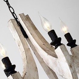 Vintage obraz Mini stylová dřevěná bambusová lustrová lampa ozdobná závěsná lampa