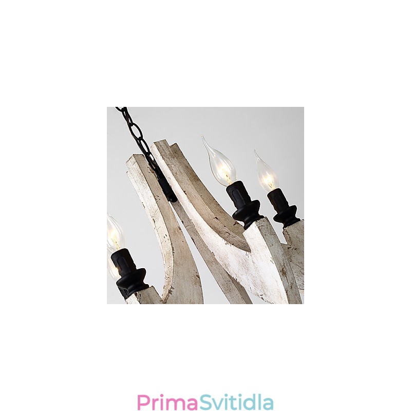 Vintage obraz Mini stylová dřevěná bambusová lustrová lampa ozdobná závěsná lampa