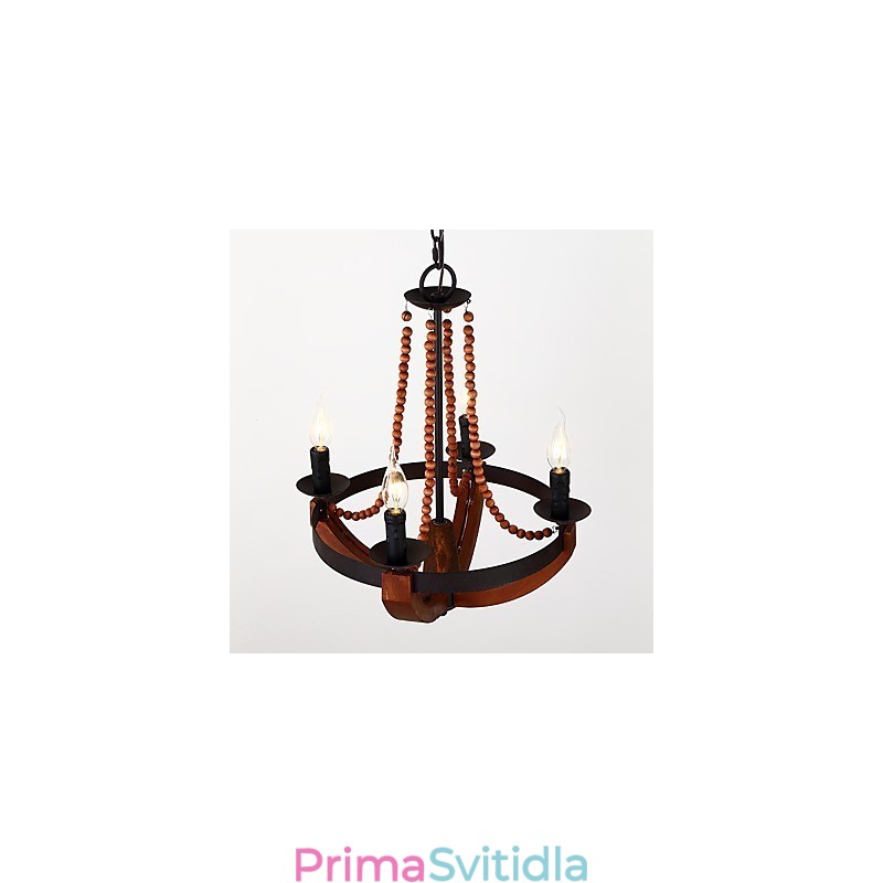 Čtyři světlý Vintage obraz Mini styl Dřevěný bambusový lustr Lampa ozdobná závěsná lampa