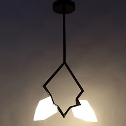 2 Light Post Moderní kov se sklem Broskvová lustrová lampa Dekorativní závěsná lampa do jídelny
