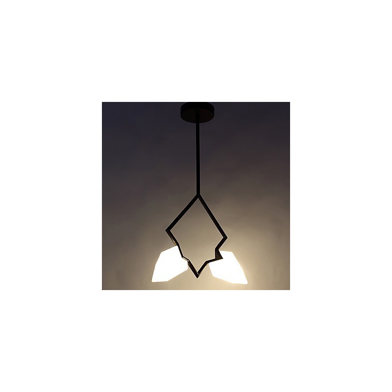 2 Light Post Moderní kov se sklem Broskvová lustrová lampa Dekorativní závěsná lampa do jídelny