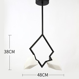 2 Light Post Moderní kov se sklem Broskvová lustrová lampa Dekorativní závěsná lampa do jídelny