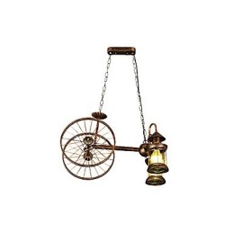 Rustic Lodge Vintage Retro Country Globe Malba pro designéry v mini stylu Kovový lustr