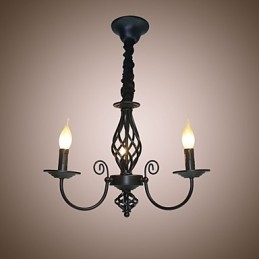 Lustr v evropském stylu 3 světla Lustr Jednoduchá světla Creative Iron Candles Lamps
