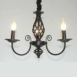 Lustr v evropském stylu 3 světla Lustr Jednoduchá světla Creative Iron Candles Lamps