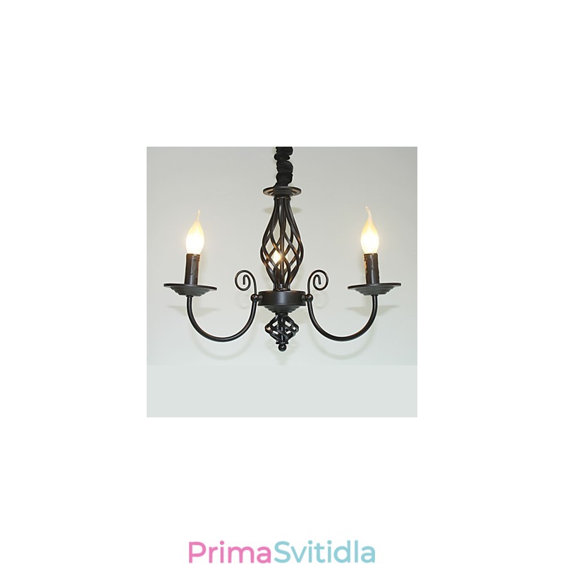 Lustr v evropském stylu 3 světla Lustr Jednoduchá světla Creative Iron Candles Lamps