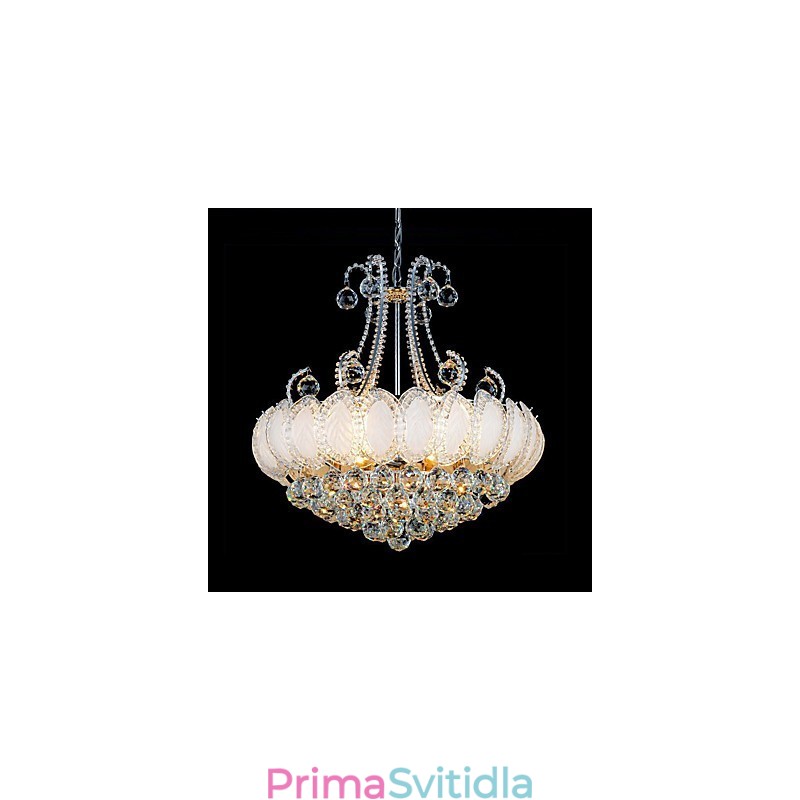 Moderní luxusní lustr křišťálové závěsné světlo o průměru 50 cm obsahuje 8 žárovek