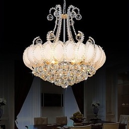 Moderní luxusní lustr křišťálové závěsné světlo o průměru 50 cm obsahuje 8 žárovek