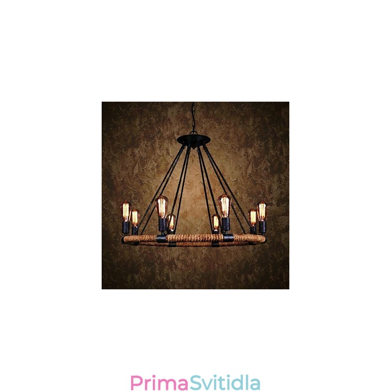 Tradiční klasický rustikální Lodge Vintage Retro Country Malba Kovové závěsné světlo