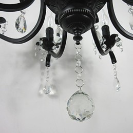 Lustr Jednoduché křišťálové železné svíčky osvětlení dekorace lampy osvětlení