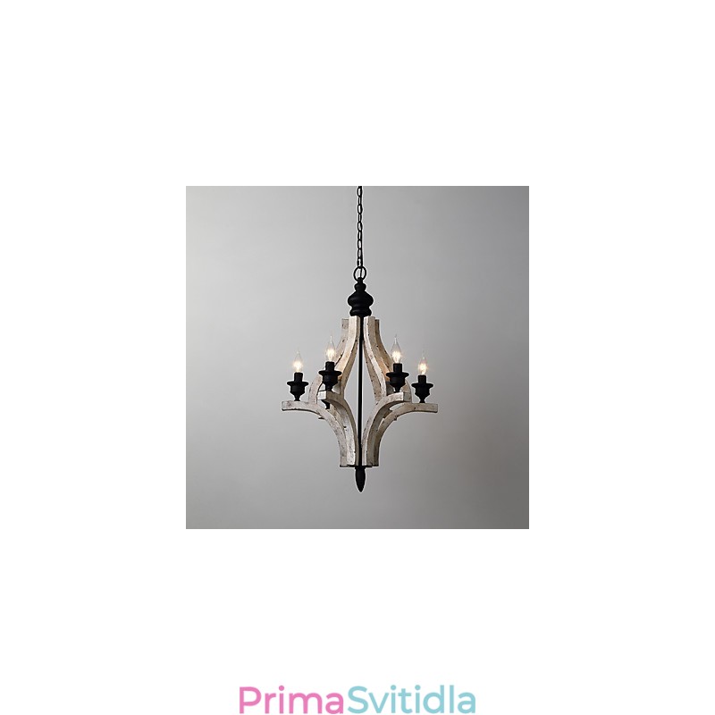 Vintage obraz Mini stylová dřevěná bambusová lustrová lampa ozdobná závěsná lampa