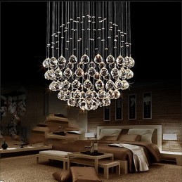 Moderní současné tradiční klasické rustikální lóže Vintage Country Island Crystal galvanicky pokovené kovové závěsné světlo