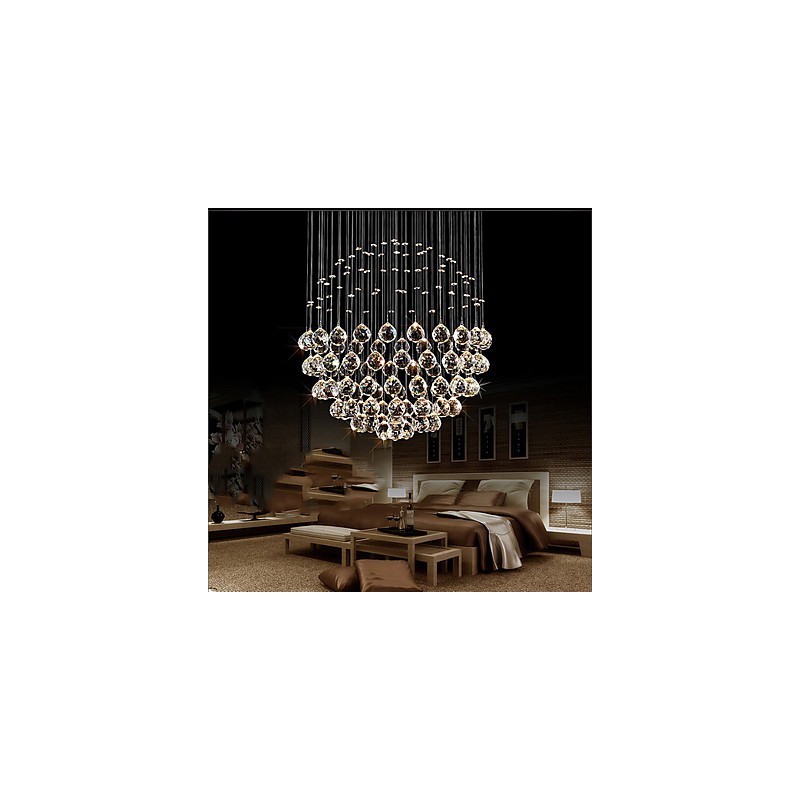 Moderní současné tradiční klasické rustikální lóže Vintage Country Island Crystal galvanicky pokovené kovové závěsné světlo