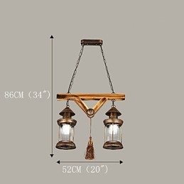 Rustikální Lodge Globe Vintage Retro Country Malba Kovový lustr pro designéry v mini stylu