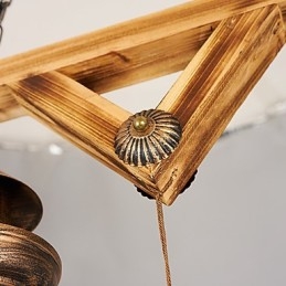 Rustikální Lodge Globe Vintage Retro Country Malba Kovový lustr pro designéry v mini stylu