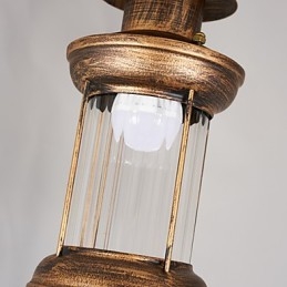 Rustikální Lodge Globe Vintage Retro Country Malba Kovový lustr pro designéry v mini stylu