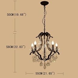5 světel Křišťálový lustr Moderní Současný Tradiční Klasický Rustikální Lodge Vintage Retro Lucerna Buben Venkovský obraz