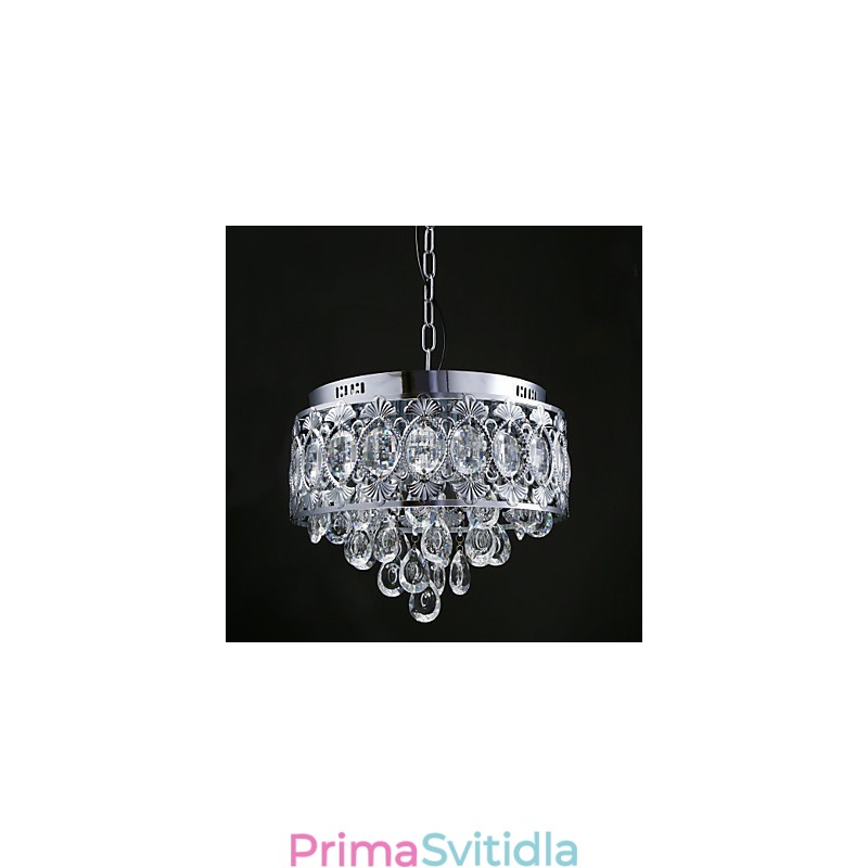 Elegantní moderní transparentní křišťálový lustr se 4 světly