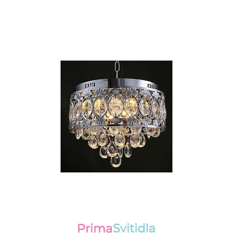 Elegantní moderní transparentní křišťálový lustr se 4 světly