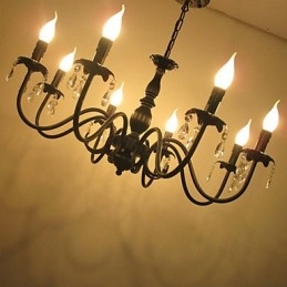 Lampa s křišťálovou svíčkou v evropském stylu Lampa s oblečením Lampy a lucerny Dekorace Projekt Droplight