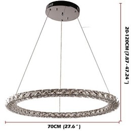 Moderní prstencové křišťálové závěsné svítidlo Moderní křišťálový lustr Stropní svítidlo vnitřní lampy stmívatelné dálkovým ovládáním