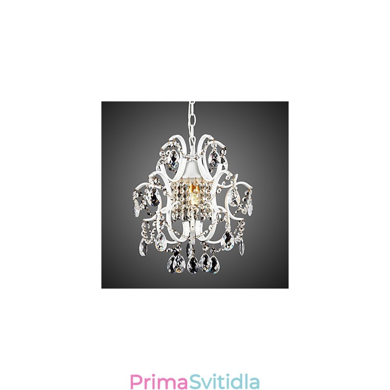 Železný malířský lustr s čirou křišťálovou moderní osvětlovací lampou