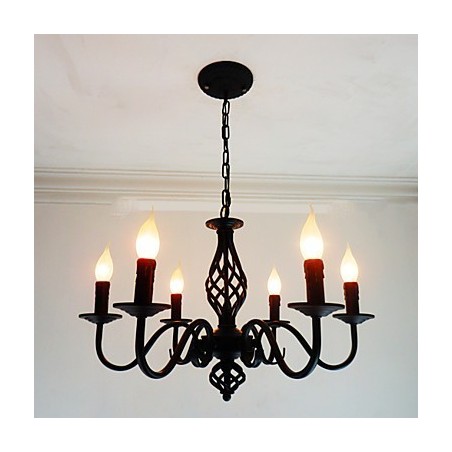 Umělecká elegance a moderní prvky pro interiérový kovový lustr se 6 žárovkami ve stylu svíčky Umělecká elegance a moderní prvky pro interiérový kovový lustr se 6 žárovkami ve stylu svíčky