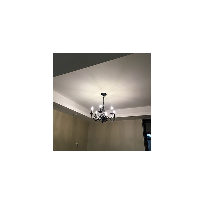 Umělecká elegance a moderní prvky pro interiérový kovový lustr se 6 žárovkami ve stylu svíčky